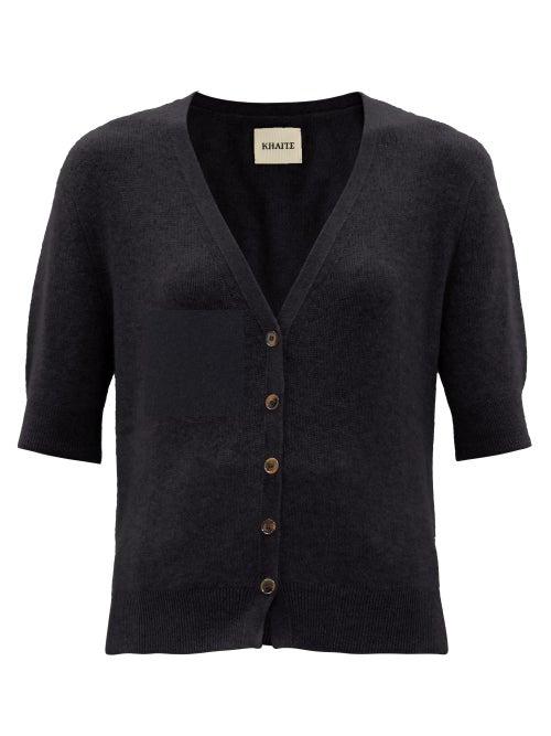 Khaite - Dianna Cashmere-blend Cropped Cardigan - Womens - Black