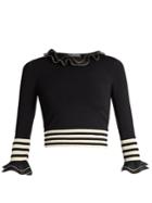 Alexander Mcqueen Ruffle-trimmed Cropped Sweater