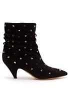 Matchesfashion.com Valentino - Bootstuds Suede Ankle Boots - Womens - Black