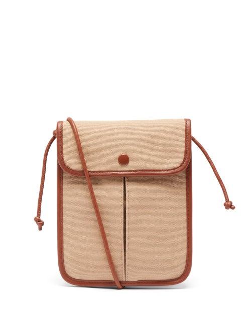 Ladies Bags Hereu - Terra Organic-cotton Canvas Cross-body Bag - Womens - Beige Multi