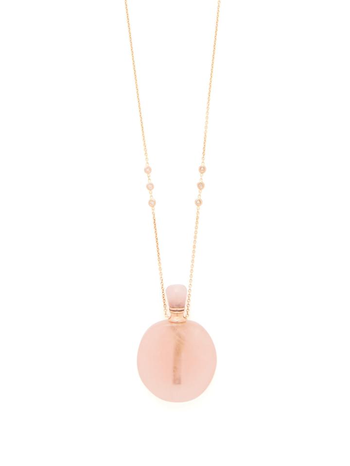 Jacquie Aiche 14kt Gold, Diamond & Rose Quartz Necklace