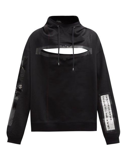 Mens Rtw Takahiromiyashita Thesoloist. - Front-slit Cotton-jersey Hooded Sweatshirt - Mens - Black