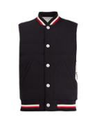 Matchesfashion.com Moncler - Waffle Knit Quilted Padded Gilet - Mens - Navy