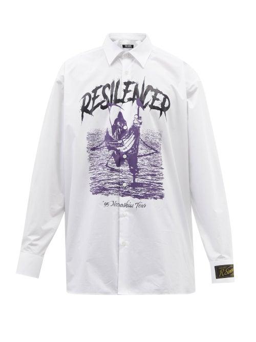 Raf Simons - Resilencer-print Cotton-poplin Shirt - Mens - White