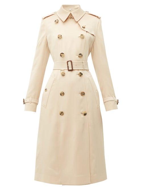 Matchesfashion.com Burberry - Bostcastle Double Breasted Silk Trench Coat - Womens - Light Pink