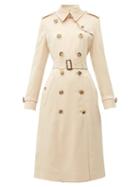 Matchesfashion.com Burberry - Bostcastle Double Breasted Silk Trench Coat - Womens - Light Pink
