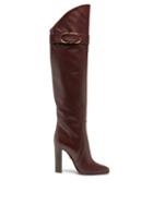 Matchesfashion.com Dolce & Gabbana - Over-the-knee Leather Boots - Womens - Burgundy