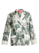 Matchesfashion.com F.r.s - For Restless Sleepers - Philotes Palm Print Cotton And Silk Blend Jacket - Womens - Green White