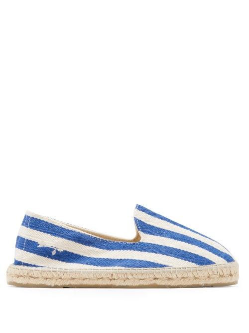 Matchesfashion.com Maneb - Yucatan Striped-canvas Espadrilles - Mens - Blue Multi