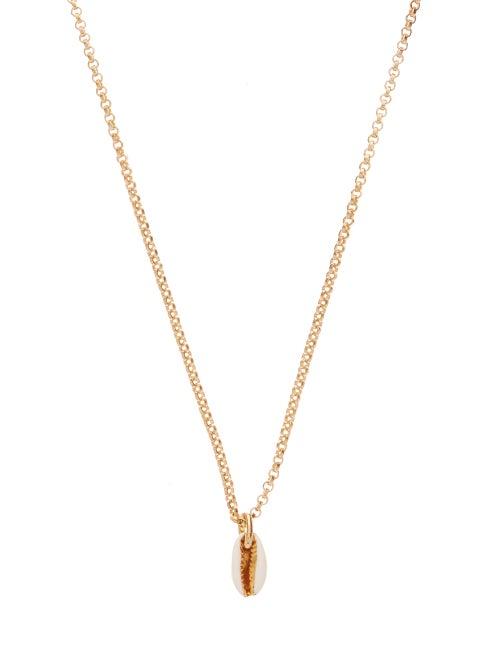 Matchesfashion.com Isabel Marant - Shell Pendant Necklace - Womens - White Gold