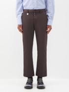 Mm6 Maison Margiela - Studded Cotton-blend Cropped Trousers - Mens - Brown