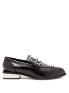 Matchesfashion.com Alexander Mcqueen - Studded Point-toe Leather Loafers - Womens - Black