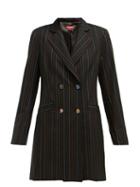 Matchesfashion.com Staud - Roxy Pinstriped Crepe Blazer Dress - Womens - Black Multi