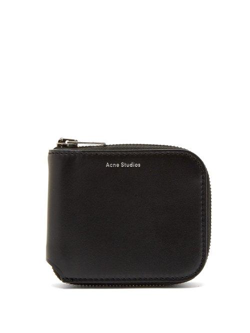 Matchesfashion.com Acne Studios - Kei S Leather Zip Around Wallet - Mens - Black