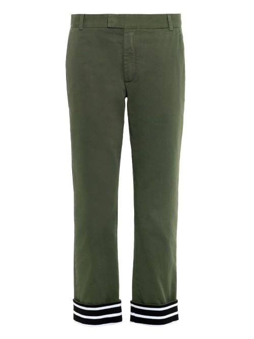 Band Of Outsiders Cotton Contrast-cuff Trousers