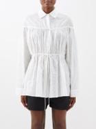 Matteau - Embroidered-stripe Organic-cotton Tunic - Womens - White