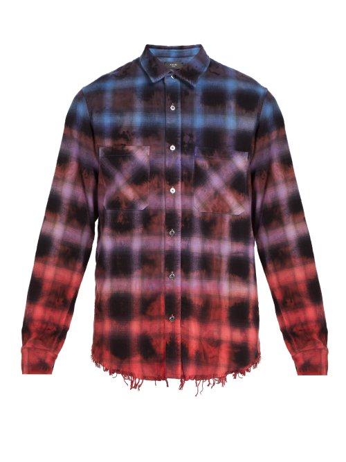 Matchesfashion.com Amiri - Ombr Plaid Cotton Shirt - Mens - Multi