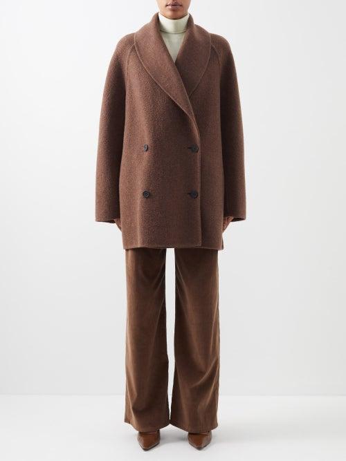 The Row - Polli Oversized Brushed Wool-blend Coat - Womens - Brown