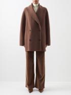 The Row - Polli Oversized Brushed Wool-blend Coat - Womens - Brown