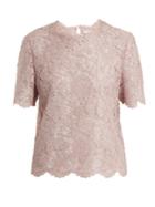 Valentino Lam-lace Short-sleeved Top