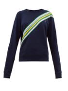 Matchesfashion.com The Upside - Club Bondi Striped Jersey Sweatshirt - Womens - Navy