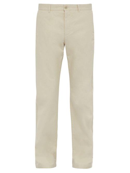 Matchesfashion.com Balenciaga - Straight Leg Cotton Chino Trousers - Mens - Beige