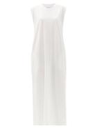 Matchesfashion.com Raey - Sleeveless Recycled-yarn Maxi T-shirt Dress - Womens - White