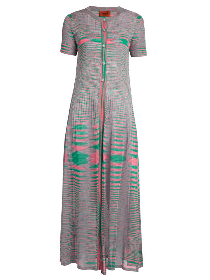 Missoni Faded-stripe Ribbed-knit Maxi Cardigan