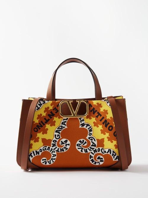 Valentino Garavani - V-logo Mini Bandana-print Tote Bag - Womens - Multi