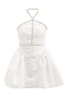 Self-portrait - Diamant-embellished Taffeta Mini Dress - Womens - White