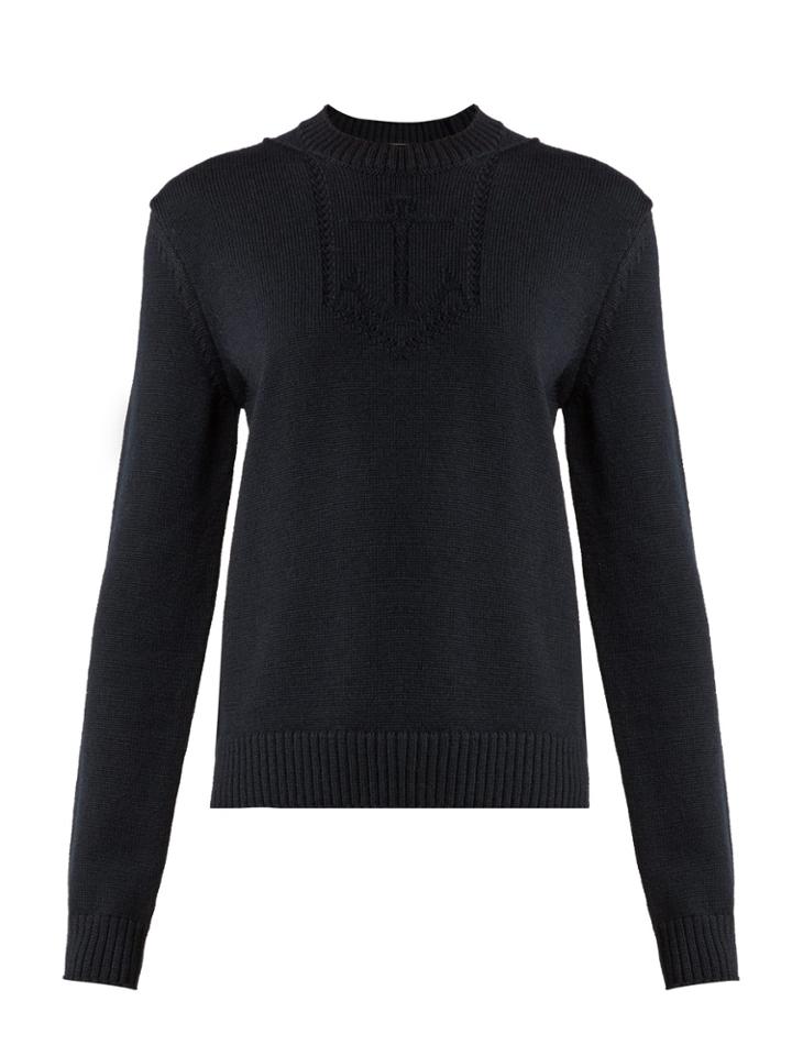 Saint Laurent Anchor Intarsia-knit Wool Sweater