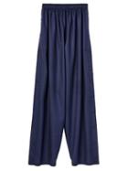 Matchesfashion.com Loewe - Buttoned-outseam Wool Tailored Track Pants - Womens - Navy