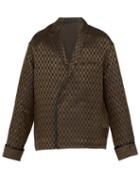 Matchesfashion.com Haider Ackermann - Checked Double Breasted Linen Blend Blazer - Mens - Brown