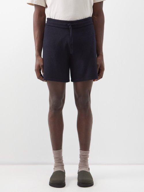 Arch4 - Elgood Close Drawstring-waist Cashmere Shorts - Mens - Navy