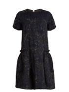 Rochas Gathered-detail Floral-cloqu Dress
