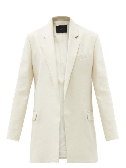 Matchesfashion.com Joseph - Julia Single-breasted Linen-blend Suit Jacket - Womens - Cream