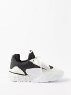 Alexander Mcqueen - Oversized Runner Cutout Leather Trainers - Mens - White Black