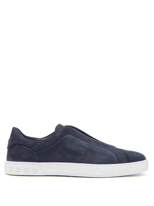 Matchesfashion.com Tod's - Slip On Suede Trainers - Mens - Navy