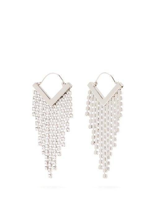 Matchesfashion.com Isabel Marant - Crystal Embellished Fringed Earrings - Womens - Crystal
