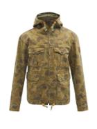 Mens Rtw Polo Ralph Lauren - Camouflage-print Cotton-herringbone Hooded Jacket - Mens - Khaki Multi