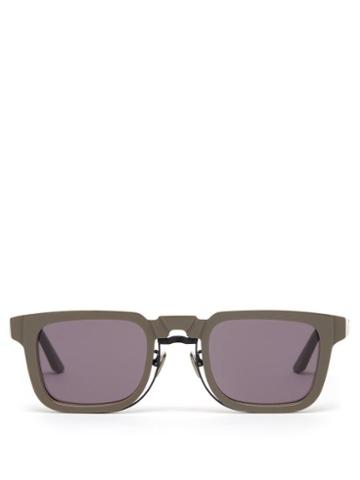 Kuboraum - N4 Square Acetate Sunglasses - Mens - Grey