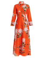 Matchesfashion.com Diane Von Furstenberg - Floral Print Wrap Dress - Womens - Orange Print