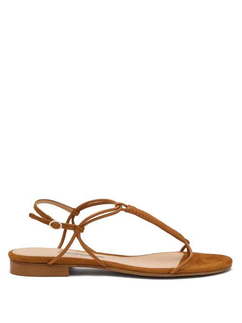 Matchesfashion.com Emme Parsons - Liv T Strap Leather Sandals - Womens - Tan
