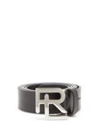 Matchesfashion.com Ralph Lauren Purple Label - Rl-logo Leather Belt - Mens - Black