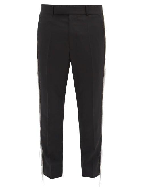 Matchesfashion.com Haider Ackermann - Chain Tassel-trim Wool Trousers - Mens - Black