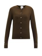 Matchesfashion.com Allude - Buttoned-cuff Wool-blend Cardigan - Womens - Khaki