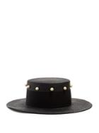 Federica Moretti Liz Faux-pearl Embellished Straw Hat
