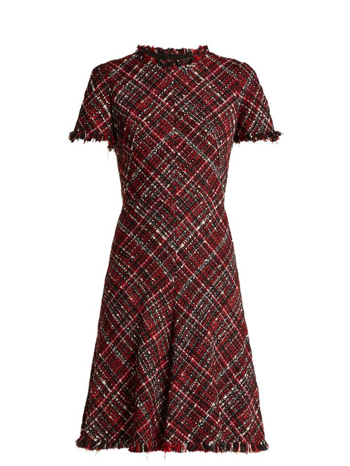 Alexander Mcqueen Short-sleeved Tweed Dress