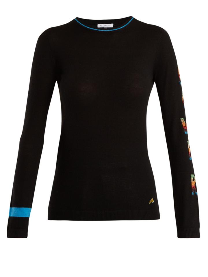 Bella Freud Power-intarsia Wool-blend Sweater