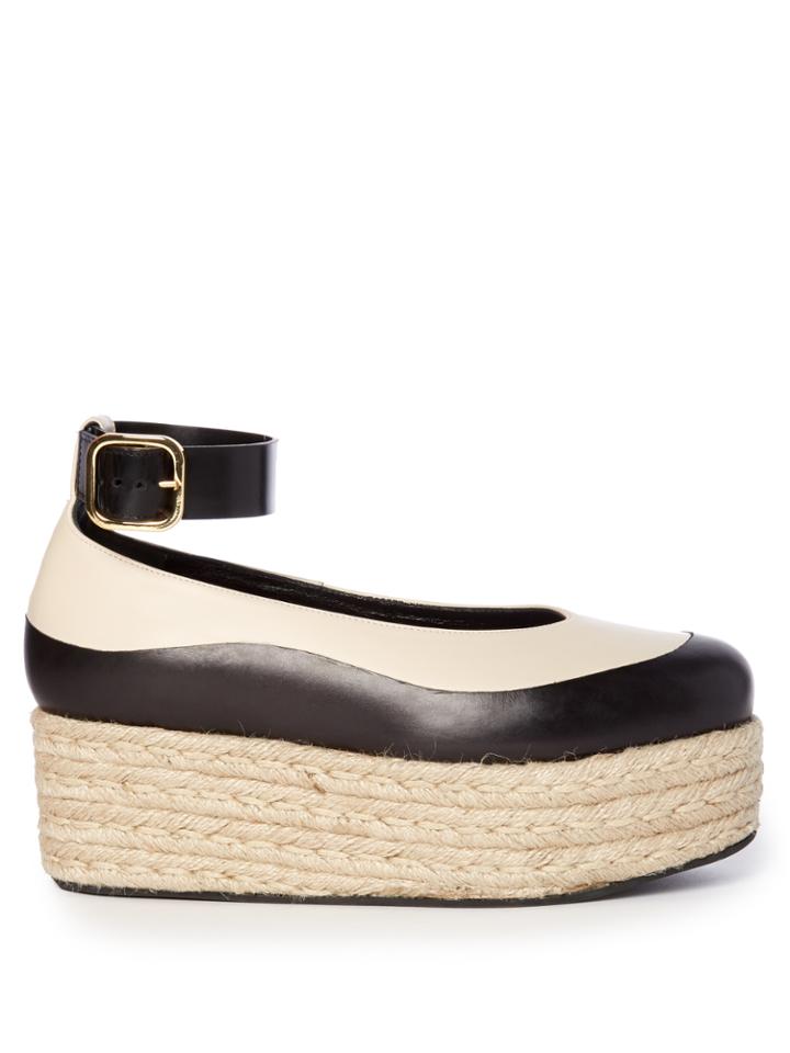 Marni Bi-colour Leather Flatform Espadrilles